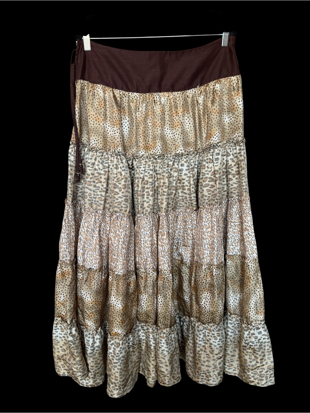 metrostyle Boho Animal Print Tiered Maxi Skirt Size 14 - Picture 3 of 11